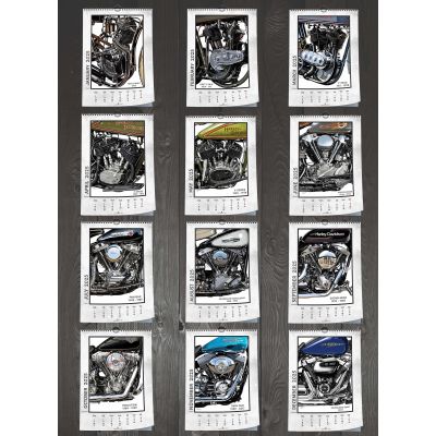 HARLEY-DAVIDSON Silniki Kalendarz 2025 Billy Cune Numerowane